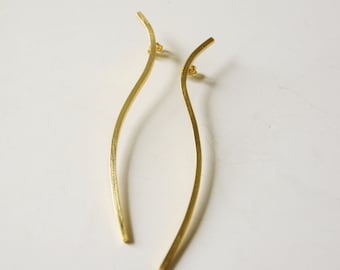 24ct gold plated organic wire bronze earrings geometry earrings