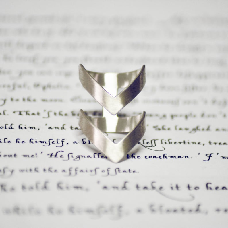 silver chevron ring double V minimal silver ring, silver statement geometry ring, architectural ring, silver minimalist ring, gift for her