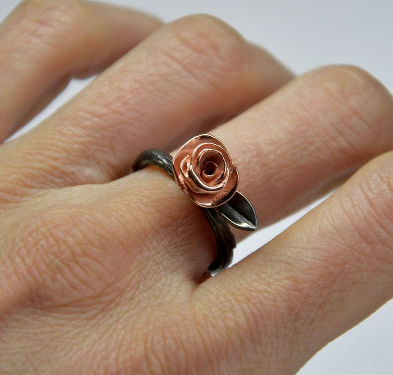 Twig Engagement Rose Gold Ring Silver Twig Branch Rose Gold Etsy