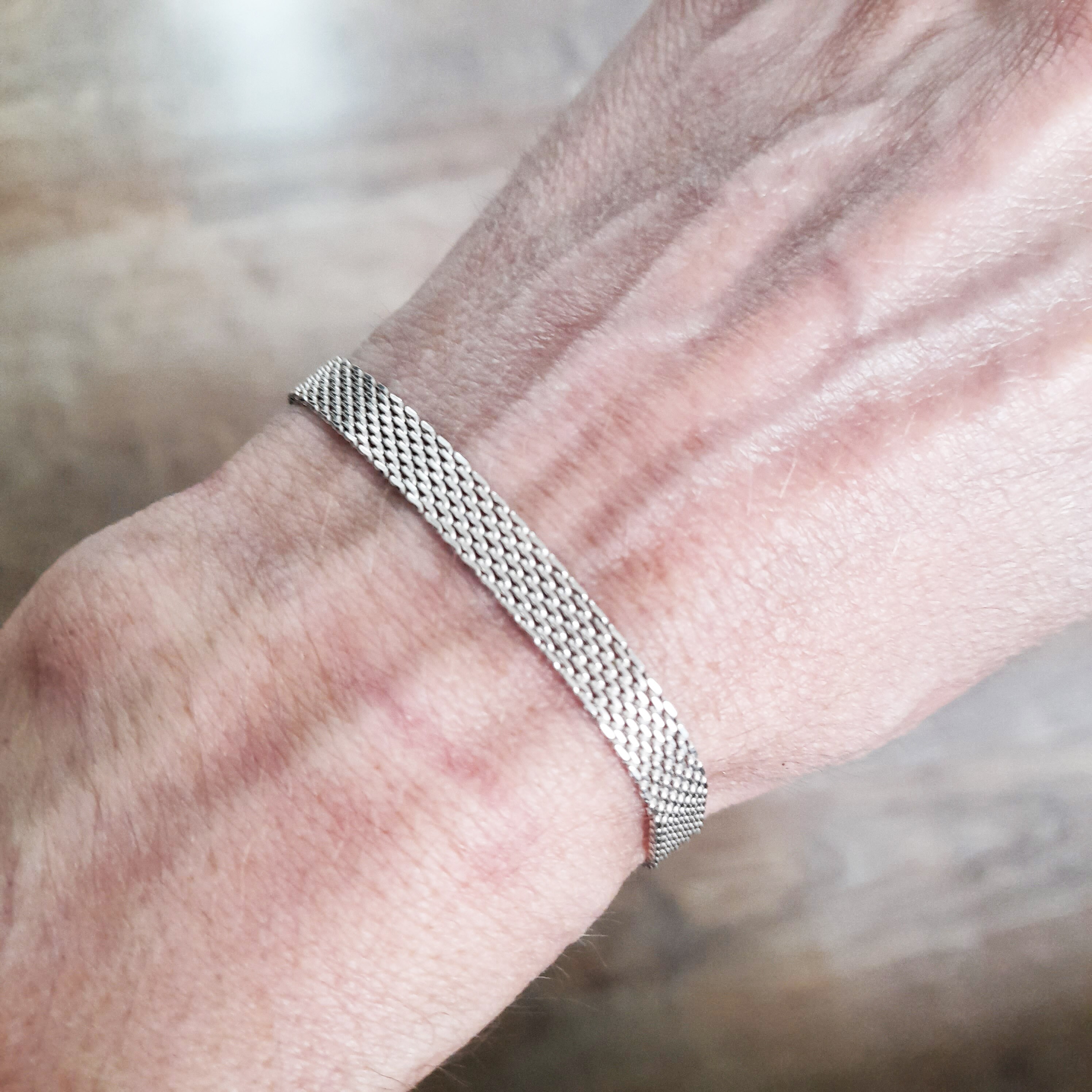 Flat silver shop bracelet