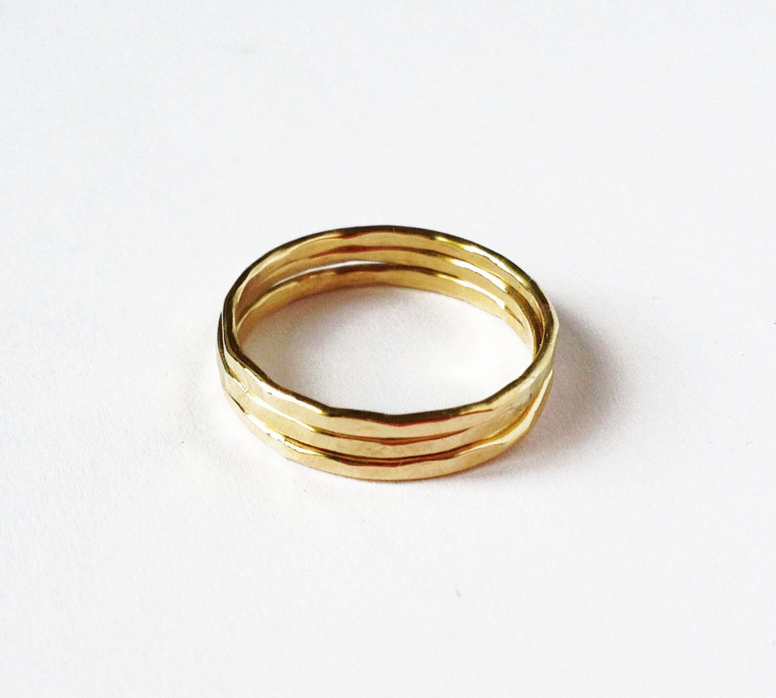14K Gold Stacking Rings Set of 3 35mm Width Gold Stackable Etsy