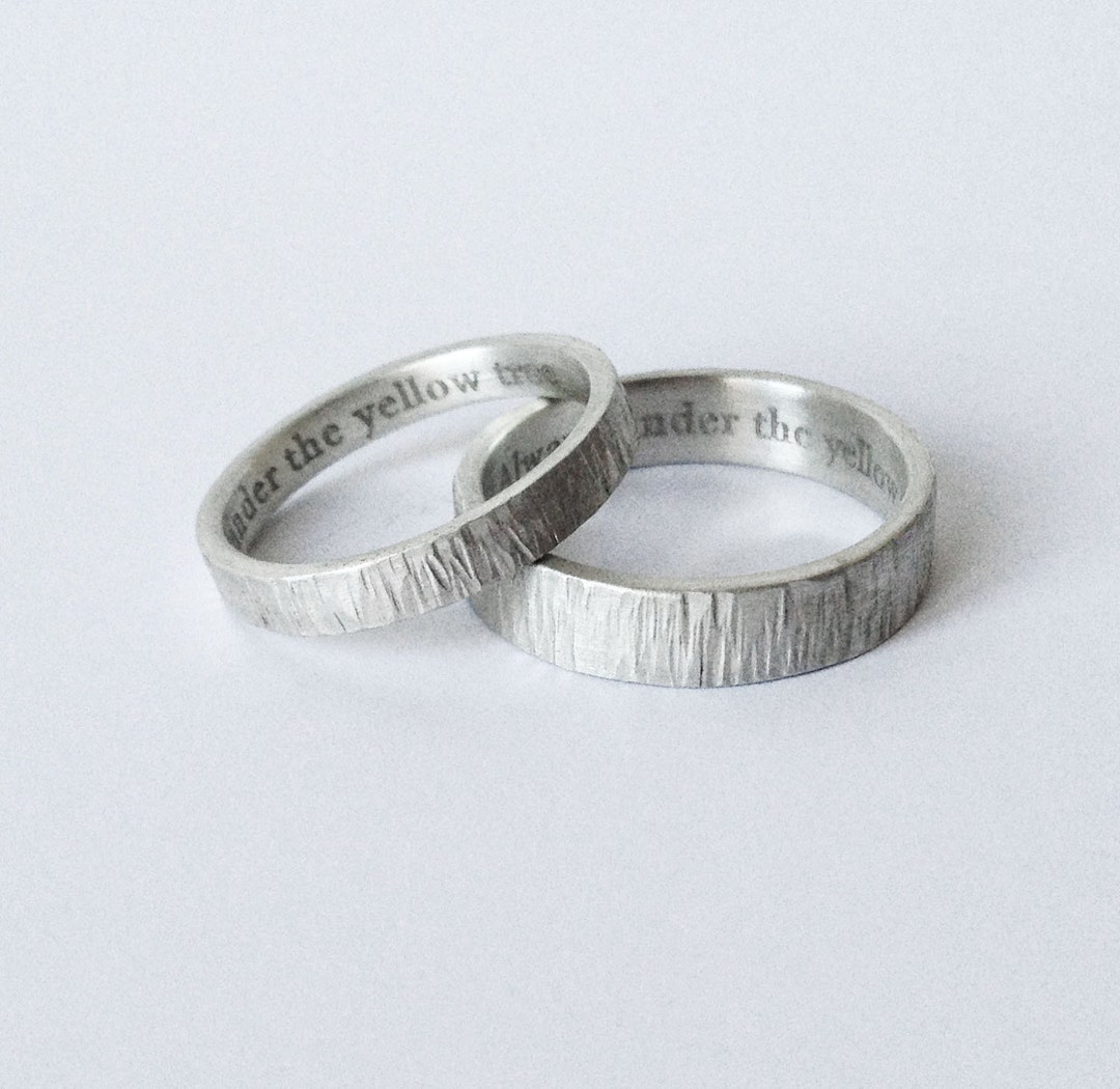 Simple Engraved Wedding Rings, Engraved Bands, Wedding Ring Set ...