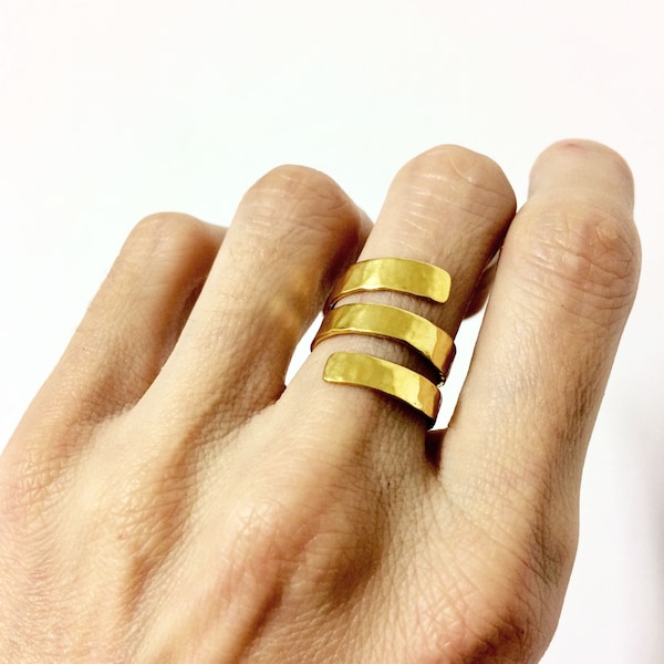 handmade gold plated silver ring, ancient greek spinning around ring, hammered boho ring adjustable gold ring statement ring gold gipsy ring