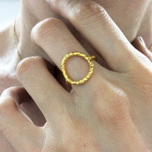 open circle ring, silver circle ring, silver karma ring,  gold karma ring, gift for her, customized ring, gold statement ring