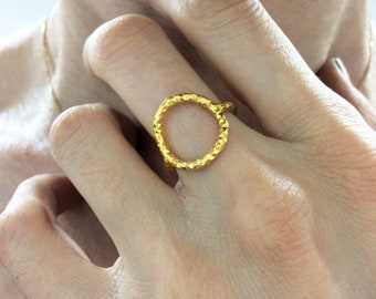 offener Kreis Ring, Silber Kreis Ring, Silber Karma Ring, Gold Karma Ring, Geschenk für Sie, personalisierte Ring, Gold Statement Ring