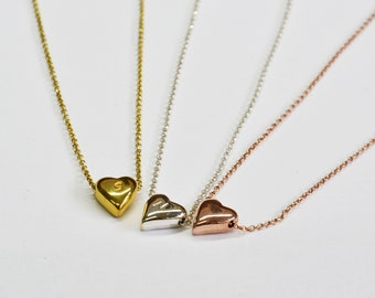 Initial gold heart necklace • dainty heart pendant • customized heart charm • gold monogram  heart necklace • personalized heart necklace