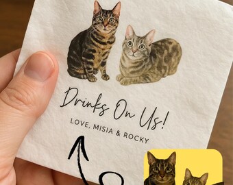 Custom Pet Portrait Napkins – Personalized Party Decor, 100pcs