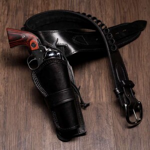Leather Hand Tooled Holster Cartridge Belt Ammo Loops Ruger Colt .22 .32 .357 .38 .44 .45 & 12 Guage