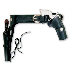 Leather Rigs Cartridge Belt with Holster Cowboy Ammo Leather Star Concho Handmade Sass Rig .22 .32 .38 .357 .44 .45 & 12 Guage