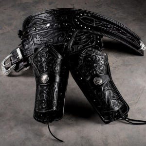 Leather Hand Tooled Holster Cartridge Belt Ammo Loops Ruger Colt .22 .32 .357 .38 .44 .45 & 12 Guage