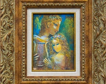 Orpheus and Eurydice Framed Art Print: Romantic Mythological Painting