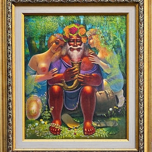Dionysian holidays by Keazim Issinov,Dionysus-Food&Wine Festival, Dionysus God Of Wine,Abundance, Fruits,Home Decor, Greek Gods, 13.6&quot;x11.8&quot;