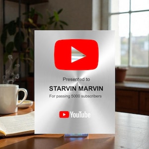 3D rode en chromen aangepaste YouTube Play Button Award | Gemaakt van metaal