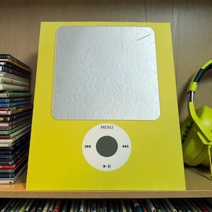 Gelber iPod Nano Spiegel Retro Metallplakette Handmade 8x10