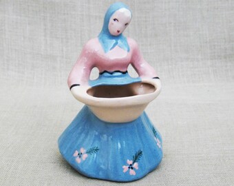 California Pottery Bud Vase by Kim Ward, Mid-Century Figurative Ceramics Hedi Schoop Female Portrait