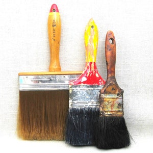 Large Paint Brushes, House Painting Size, Wall Art Vintage Home Décor Collection