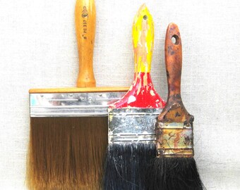 Large Paint Brushes, House Painting Size, Wall Art Vintage Home Décor Collection