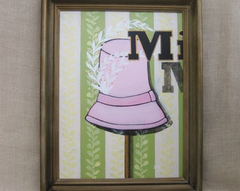 Still Life Hat Painting, Millinery Ladies Original Framed OOAK Wall Art Home Décor Pink Gift for Her