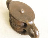 Vintage Metal Barn Pulley, Cast Iron, Architectural Salvage