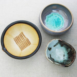 Contemporary Ceramic Bowls, Japanese Pottery Small Dish Collection, Desk and Vanity Gifts for Her