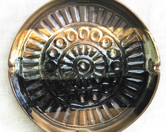 Large Pottery Craft Ashtray 402, Vintage Mid-Century Ceramics, 11 inch Dish Shallow Serving Bowl