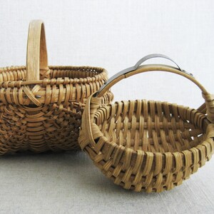 Miniature Primitive Baskets, Split Oak Buttocks Vintage Cape Cod Gathering Rustic Cabin Home Décor
