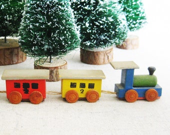 Miniature Train, Wooden German Christmas and Holiday Home Décor Dollhouse