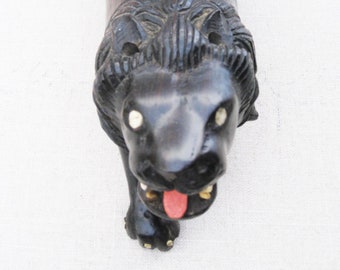 Vintage Carved Wooden Lion, Folk Art Animals