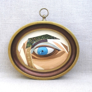 Lover&#39;s Eye Assemblage Sculpture Eyeball after Antique Trade Sign Monocle Glasses Wall Decor
