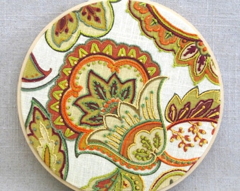 Floral Hoop Art Hand Embroidery, Colorful Garden Inspired Wall Hanging