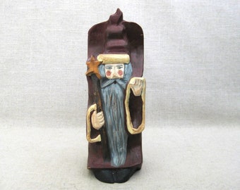 Vintage Folk Art Santa Claus Carving Artist Signed and Dated Rustic Primitive Holiday Décor