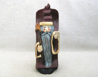 Folk Art Santa Claus Carved Christmas Figure, Artist Signed Dated, Rustic Primitive Holiday Home Décor