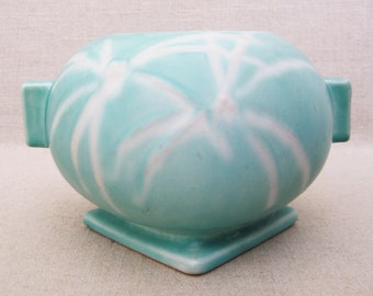 Vintage Roseville Pottery Vase Dawn Pottery Pot #315-4, Sea Foam Green