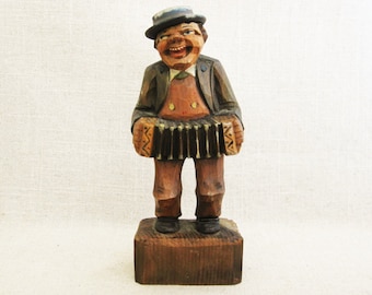 Vintage Male Portrait Folk Art Figure Carved Sculpture Rustic Cabin Décor