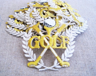 Embroidered Golf Patch, Clothing Iron On Lot of 20 Hat Embellishment Sports Golf Clubs