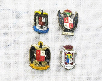 Souvenir Spain Lapel Pins, Vintage European Enamel Jewelry