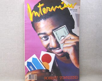 Vintage Interview Magazine, May 1987 Robert Townsend, Art Entertainment Tabloid, Andy Warhol