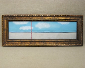 Beach Landscape Painting Framed Seaside Ocean Original Fine Art Beach House Décor