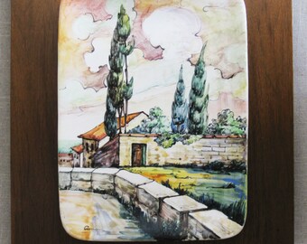 Vintage Luigi Carron Ceramic Plate, Mid-century Hand Painted Wall