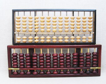 Vintage Wooden Abacus, Pair Asian Wall Art Home Décor Chinoiseries