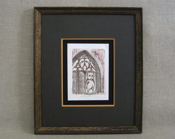 Original Mouse Etching, Framed Carol Travers Lummus Fine Art Print Birthday Gift Her