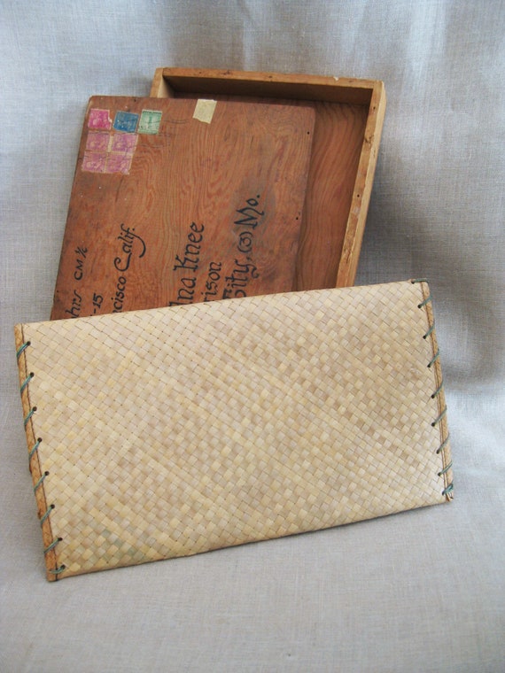 Vintage Clutch Woven Palm Ladies Handbag, Hand Pa… - image 4
