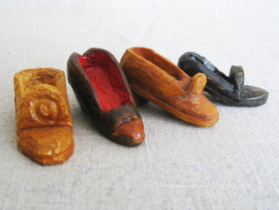 Vintage Miniature Shoes, Wooden Boots, Collection, Folk Art Carving  Sculpture, Primitive Rustic Decor -  Canada