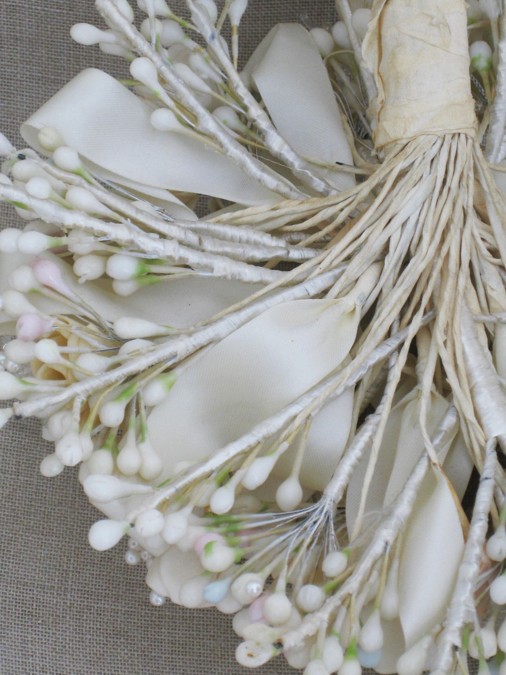 Vintage Wax Flower Bridal Bouquet Wedding Accessory White Etsy