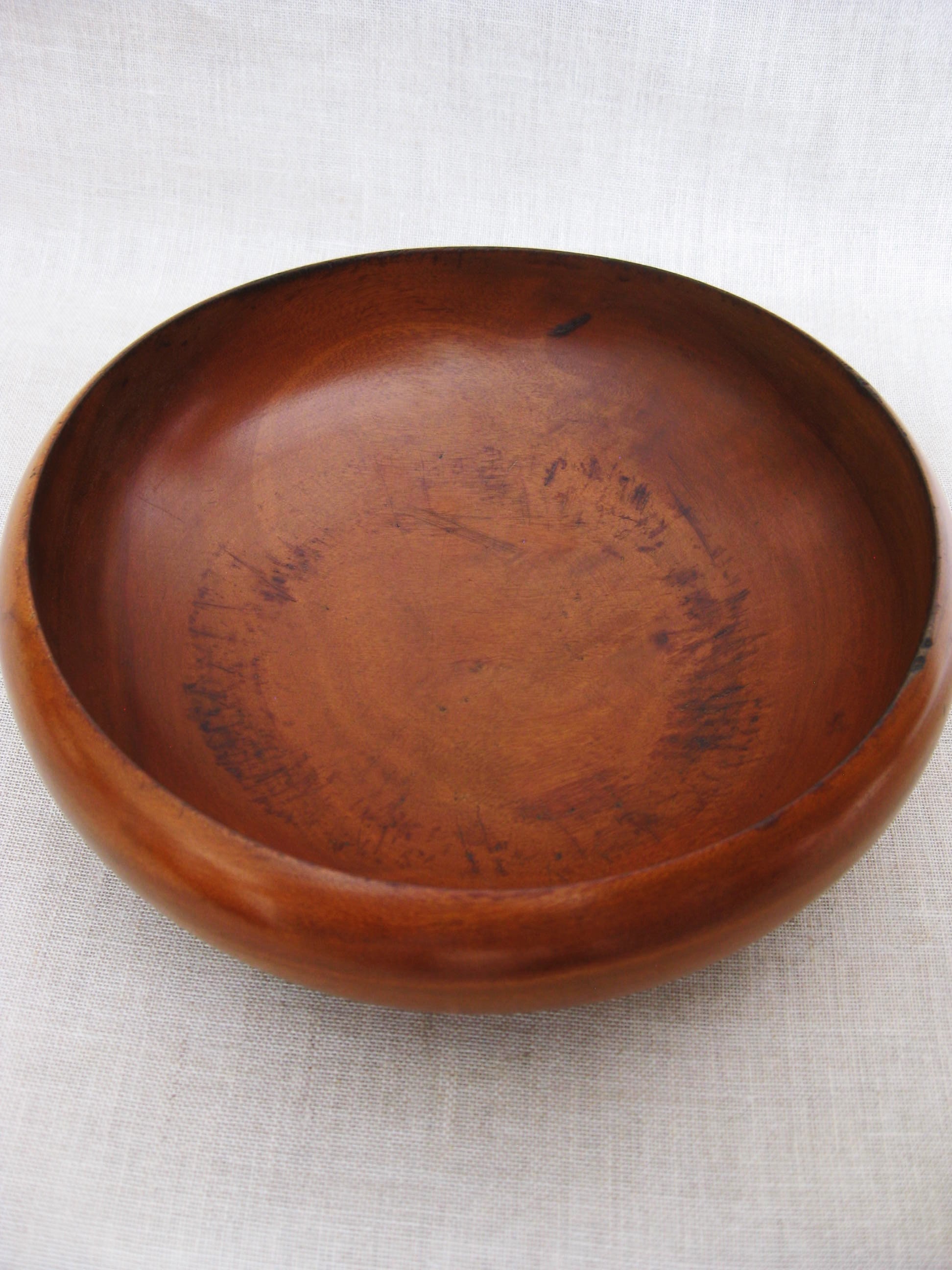 Vintage MidCentury Turned Rustic Wooden Bowl, Handmade, Burl Wood