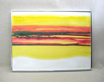 Modern Abstract Painting, Mid-Century Framed Original, Vintage Modern Wall Art Home Décor
