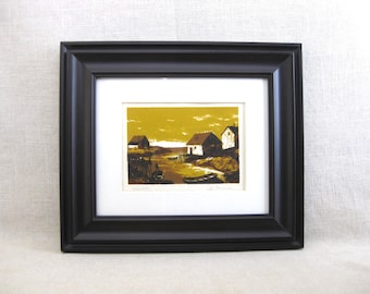 Vintage Landscape John Mosiman Serigraph Fine Art Print Framed Signed Illinois Artist