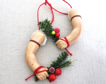 Folk Art LBGTQ Christmas Tree Ornaments, Muscle Boys Bears and Daddies, Vintage Holiday Décor