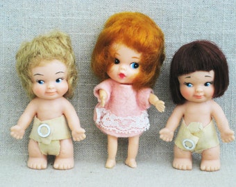 Vintage Miniature Dolls, Mid-Century Pee Wee Dolls
