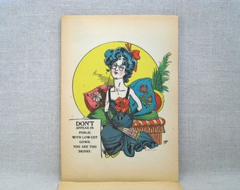 Charles Howard Vinegar Valentines Day Card 1800s, Skinny Bones Humorous Mean Vintage Holiday Greeting Penny Dreadful